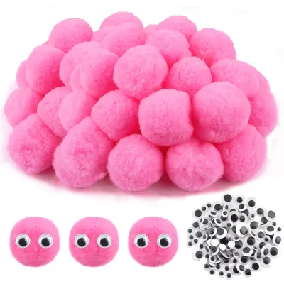 Productafbeelding van Pompons - 50 stuks - Voor knutselen - Roze - 5 cm