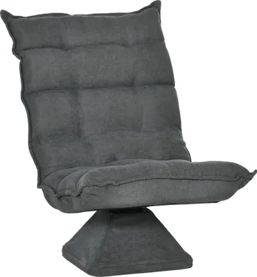 Produktbild von Fortuna Lai Bodenstuhl Bodensofa mit verstellbarer Rückenlehne, drehbarer Relaxsessel, Bodensitzkissen für Wohnzimmer und Büro, grau aus Mikrofaser