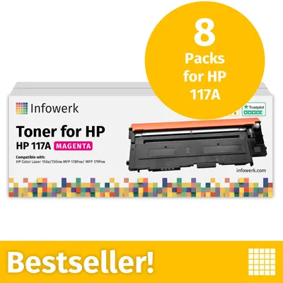 Immagine prodotto di NUOVO: Infowerk Toner per HP 117A Magenta, compatibile con HP ColorLaser 150, MFP-178 e altri, 8 pezzi