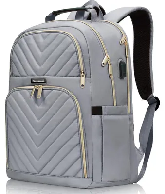 Productafbeelding van Kuosdaz rugzak voor dames, met USB-oplaadpoort, geschikt voor laptops tot 15,6 inch, blauw, 30 liter