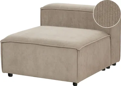 Produktbild von BELIANI Sessel Hellbraun Cord 1-Sitzer Modulsessel mit Niedriger Rückenlehne Wohnzimmermöbel Modern Skandi Wohnzimmer Ausstattung Sitzmöbel