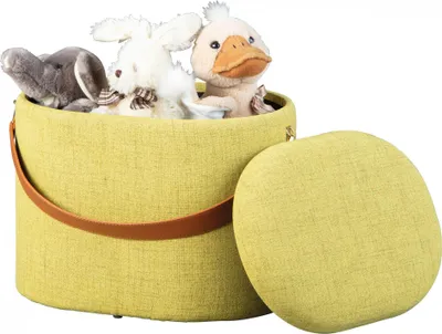 Produktbild von Marmi - Pouf, 42x36x30 cm Gelb, Strukturmaterial Stoff
