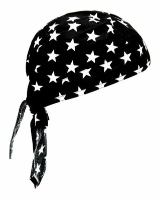 Produktbild von Kopftuch Bandana Sterne, Bandana headscarf white stars, Bandana pañuelo blanco estrellas
