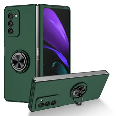 Obrázek produktu pro Tenké tvrdé PC pouzdro pro Samsung Galaxy Z Fold 2 5G, s prstencovým stojánkem zelené