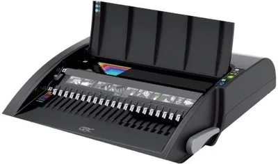 Produktbild von GBC CombBind C210E Bindegerät, Kamm-Bindegerät, Elektrisch / Manuell, 450 Blätter, Plasitsche Kammbindung, Schwarz