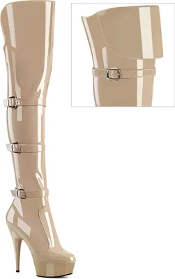 Produktbild von DELIGHT-3018 Damen Boots von Pleaser, Beige  , EU 38, US 8