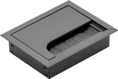 Produktbild von Aluminium Kabeldurchlass Bürstendichtung Kabelführung vers. Maße und Farben Kabelauslass Schwarz eloxiert 80mm x 100mm