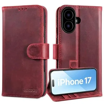 Zdjęcie produktu dla Etui iphone 17 skórzane portfel karty magnetyczne męskie damskie