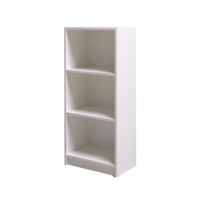 Image de Bibliothèque Intar 50 x 31 x 113 cm, 3 étagères, meuble sur pied, étagères de rangement et de présentation pour le salon et le bureau à domicile, blanc