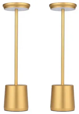 Produktbild von Luxus Europe - Tischlampe Touch Alexia Goud - Set van 2 - Kabellose LED-Tischlampe für den Innenbereich – USB-C wiederaufladbar