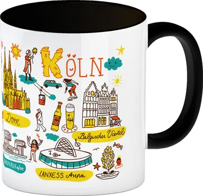 Produktbild von Köln Wimmelbild Kaffeebecher in schwarz