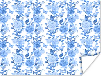 Produktbild von MuchoWow® Poster Blumen - Rosen - Blau 120x90 cm - Wandbild