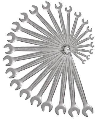 Produktbild von 25-teiliger Kombinationsschlüsselsatz – KS TOOLS – 922.0075 – Metrische Kombinationsschlüssel im Koffer – 6 bis 34 mm – 15° Gabelwinkel