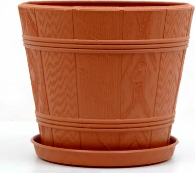 Produktbild von Blumentopf Blumenkübel Elba mit Untersetzer Kunststoff (Ø19 cm , H=16 cm (1), Terrakotta)