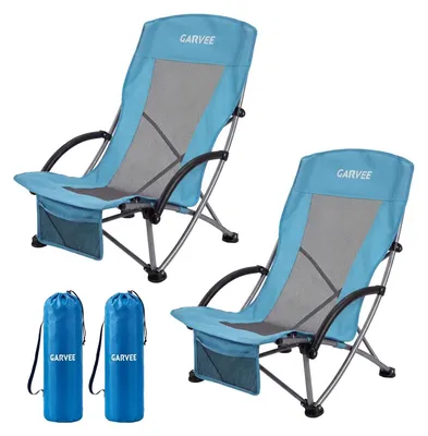 Obrázok produktu pre Plážové kreslo, ľahké, odolné, modré, 2 ks