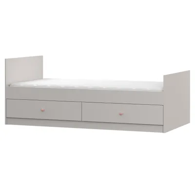 Produktbild von Bett Bettgestell Kinderbett Einzelbett Bett 90cm Kaschmir/Kaschmir mit zwei Schubladen ohne Matratze rosa Griffe Olaf 36