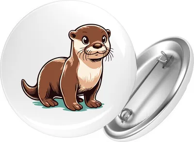 Produktbild von Huuraa Button Otter Comic 59mm rund mit Sicherheitsnadel Ansteckbutton Geschenkidee
