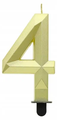 Produktbild von GoDan Geburtstagskerze Goldene Zahl 4