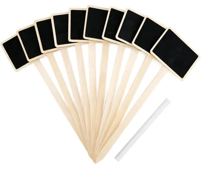 Productafbeelding van Houten Plantenbordjes - Plantenlabels - Duurzaam en Weerbestendig - 24 cm - Tuinaccessoires - Voor Kruiden en Planten - 20 Stuks