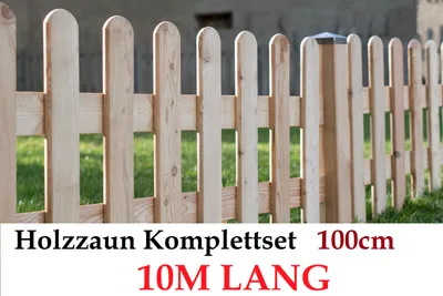 Produktbild von Gartenzaun 100cm x 10m Sibirische Lärche Form Zaun-Set