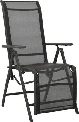 Produktbild von vidaXL Garten-Liegestühle 2 Stk. Textilene und Aluminium Schwarz