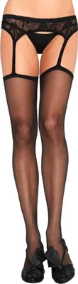 Produktbild von Feinstrümpfe mit Strapsgürtel schwarz