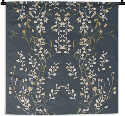 Produktbild von MuchoWow® Wandteppich Wandbehang Pastell - Design - Blau - Blumen 60x60 cm Tapisserie Dekoration Wandtuch - Dekorationen - Wand Decke