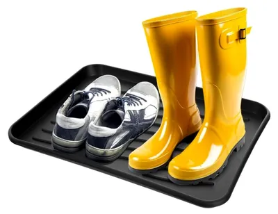 Produktbild von Schuhparkplatz Schuhmatte Schuhabtropfschale | Schuhablage mit erhöhtem Rand 50x38 cm