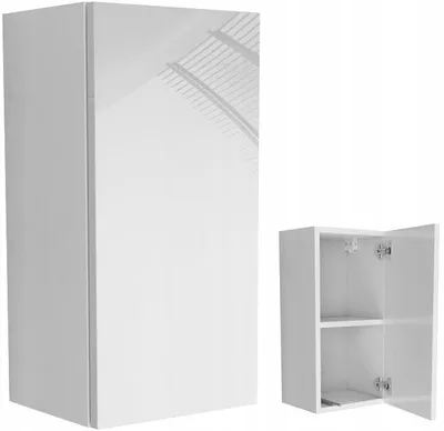 Zdjęcie produktu dla wisząca szafka łazienkowa do łazienki półka biały mat + POŁYSK 30 x60cm