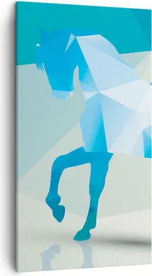 Produktbild von Bild auf Leinwand - Leinwandbild - Pferd Illustration modern Grafik - 45x80cm - Wand Bild - Wanddeko - Leinwanddruck - Bilder - Kunstdruck - Wanddekoration - Leinwand bilder - Wandkunst - PA45x80-2814