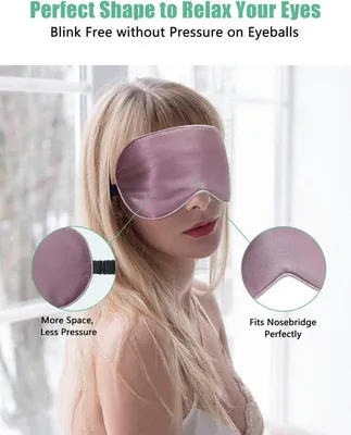 Produktbild von Famanu Schlafmaske 100% natürliche Seide - 2er Pack (Schwarz & Lila)