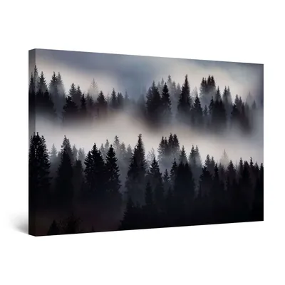 Produktbild von Startonight Obrazy - Lesní mlha - Obrazy na plátně Moderní umění, Obrazy na zeď XXL 80 x 120 cm, Obraz Den Noc