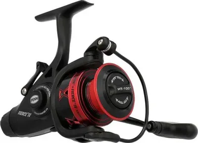 A fishing reel is shown against a white background.