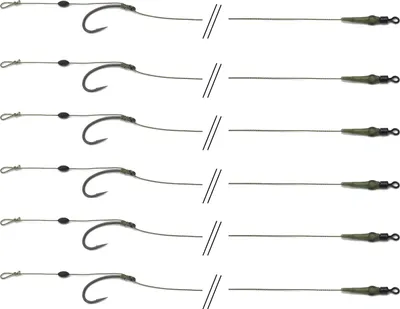 Produktbild von Tandem Baits 6-er Set KD 2 Rig Karpfen-Vorfach Vorfachhaken zur Vorfachschnur, Angel-Set Angelvorfach zum Karpfenangeln, Angelzubehör Karpfenzubehör