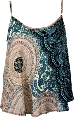 Produktbild von Trägertop, Sommertop, Damentop, Strandtop - Beige/blau, Creme-weiß, Viskose, Tops & T-Shirts