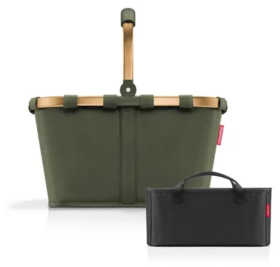 Produktbild von reisenthel Einkaufskorb Tasche Korb carrybag frame Forest Gold BK5054 + Organizer schwarz
