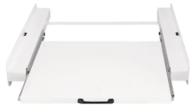 Produktbild von Padoma Zwischenbaurahmen Metall 10090962 weiß mit Auszugsplatte für Waschmaschine Trockner