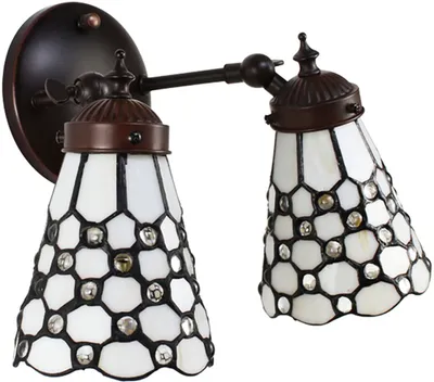 Obrázok produktu pre Clayre & Eef 5LL-6214 Tiffany nástenné svietidlo biele 30x23x23 cm E14-max 2x25W