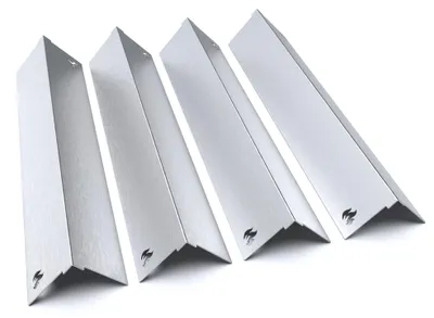Produktbild von Gasgrill Edelstahl Brennerabdeckung passend für Napoleon Rogue Prestige Freestyl, Farbe:4 Leisten Gebürstet Flame