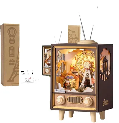 Productafbeelding van Muziekkast, doe-het-zelf bouwpakket, nostalgische nachtlamp, STAMT01
