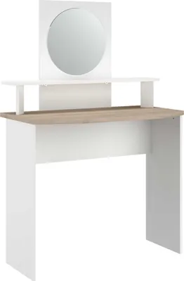 Zdjęcie produktu dla Hardy toaletka-136cm-z-lustrem-biała/dąb