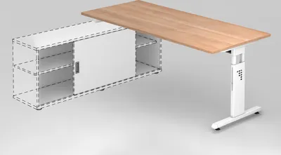 Produktbild von Anbauschreibtisch OSE19, 180 x 80 cm