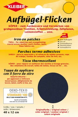 Immagine prodotto di Toppe KLEIBER twill da stirare 400 x 120 mm blu scuro