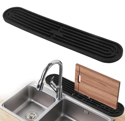 Image de Égouttoir en silicone - Étroit - 7,8 cm de large - Antidérapant - Pour évier de cuisine