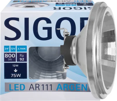 Produktbild von SIGOR 12W AR111 Argent G53 800lm 2700K 19° dimmbar LED Lampe