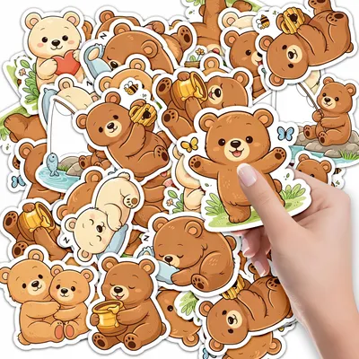 Produktbild von STICKER ETIKETTEN HEFT 10 St. - Tier Tiere Bär Bärchen