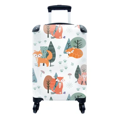 Obrázok produktu pre Kufrík Ručná batožina na kolieskach Malý cestovný kufor so 4 kolieskami Vzory - Líška - strom - Veľkosť kabíny < 55x40x23 cm & 55x40x20 cm - Foto