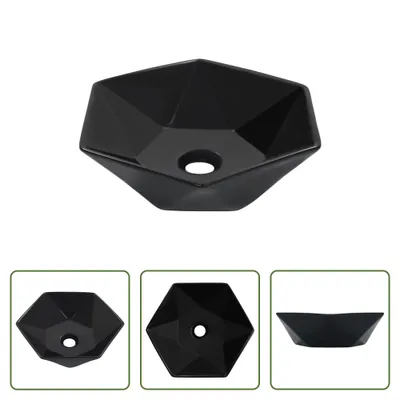 Produktbild von The Living Store Waschbecken 41 x 36,5 x 12 cm Keramik Schwarz