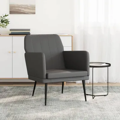 Productafbeelding van Grijze fauteuil van kunstleer, 61 x 78 x 80 cm