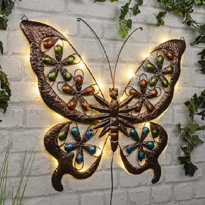Produktbild von HI LED Solar-Wandlicht LED-Beleuchtung Schmetterling 70458